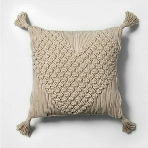 2x New Macrame Crochet FRINGE Throw Pillows